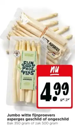 Jumbo Jumbo witte fijnproevers asperges geschild of ongeschild aanbieding