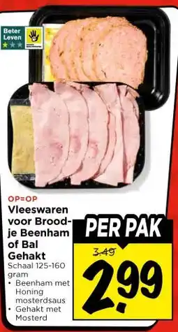 Vomar Voordeelmarkt Vleeswarenvoor Brood-je Beenham of Bal Gehakt aanbieding