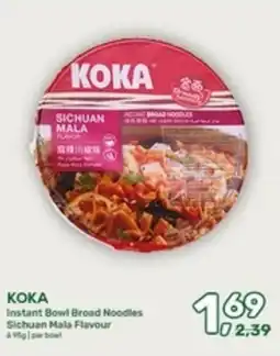 Amazing Oriëntal Koka Instant Bowl Broad Noodles Sichuan Mala Flavour aanbieding