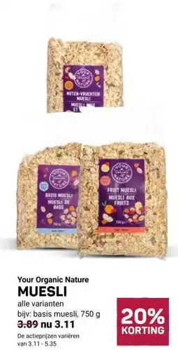 Ekoplaza Your Organic Nature MUESLI aanbieding