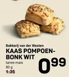 Ekoplaza Bakkerij van der Westen KAAS POMPOEN- BONK WIT aanbieding