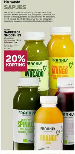Ekoplaza Frankly SAPPEN OF SMOOTHIES aanbieding