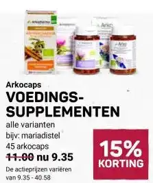 Ekoplaza Arkocaps VOEDINGS- SUPPLEMENTEN aanbieding