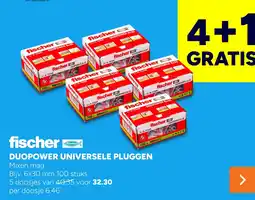 BOUWMAAT Fischer duopower universele pluggen aanbieding