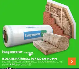 BOUWMAAT Isolatie naturoll 037 120 en 140 mm aanbieding