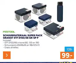 BOUWMAAT Schuurmateriaal super pack granat stf d150/48 gr-sp p aanbieding