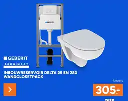 BOUWMAAT Inbouwreservoir delta 25 en 280 wandclosetpack aanbieding