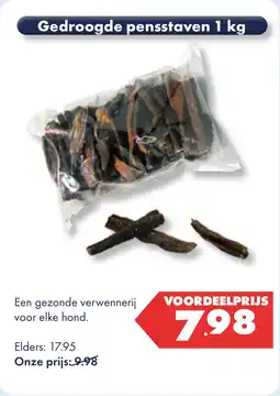 Huisdier Voordeelshop Gedroogde pensstaven 1 kg aanbieding
