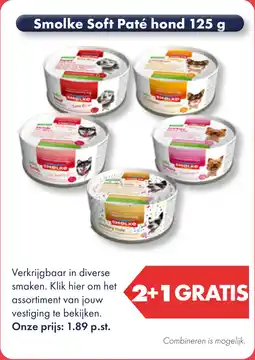 Huisdier Voordeelshop Smolke Soft Paté hond 125 g aanbieding