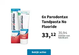 Plein.nl 6x Parodontax Tandpasta No Fluoride aanbieding