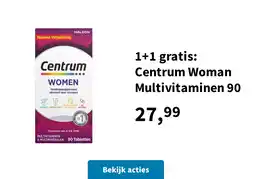Plein.nl 1+1 gratis: Centrum Woman Multivitaminen 90 aanbieding