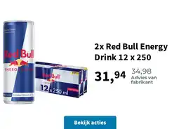 Plein.nl 2x Red Bull Energy Drink 12 x 250 aanbieding
