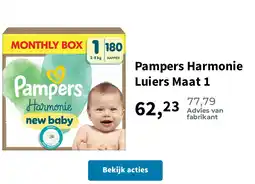 Plein.nl Pampers Harmonie Luiers Maat 1 aanbieding
