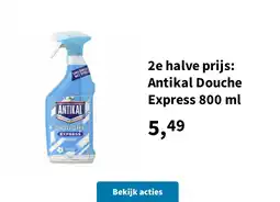 Plein.nl 2e halve prijs: Antikal Douche Express 800 ml aanbieding