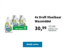 Plein.nl 4x Dreft Vloeibaar Wasmiddel aanbieding