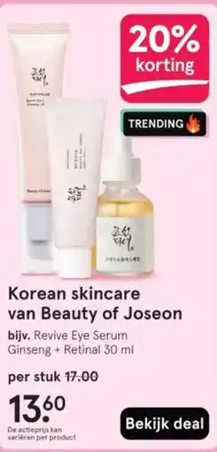 Etos Korean skincare van Beauty of Joseon aanbieding