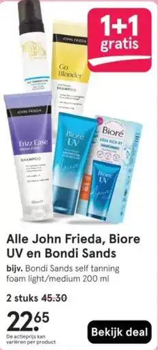Etos Alle John Frieda, Biore UV en Bondi Sands aanbieding