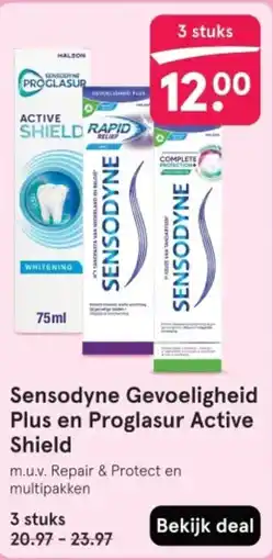 Etos Sensodyne Gevoeligheid Plus en Proglasur Active Shield aanbieding