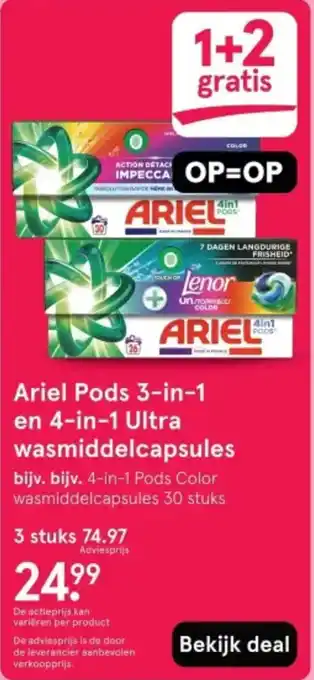 Ariel Pods 3-in-1 en 4-in-1 Ultra wasmiddelcapsules