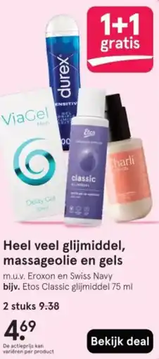 Etos Heel veel glijmiddel, massageolie en gels aanbieding