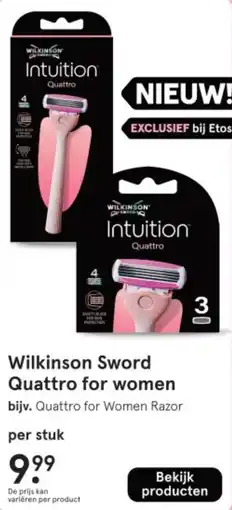 Etos Wilkinson Sword Quattro for women aanbieding