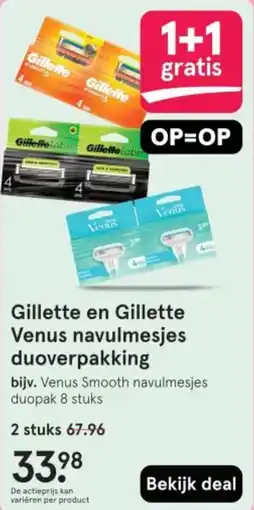 Etos Gillette en Gillette Venus navulmesjes duoverpakking aanbieding