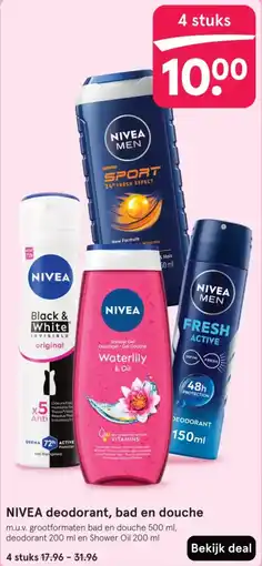 Etos Nivea deodorant, bad en douche aanbieding