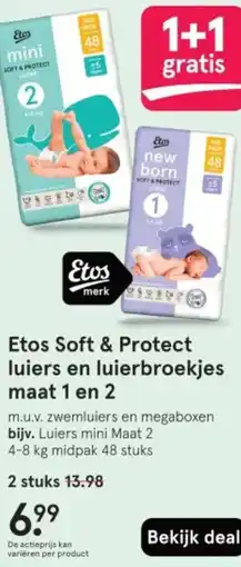 Etos Etos Soft & Protect luiers en luierbroekjes maat 1 en 2 aanbieding