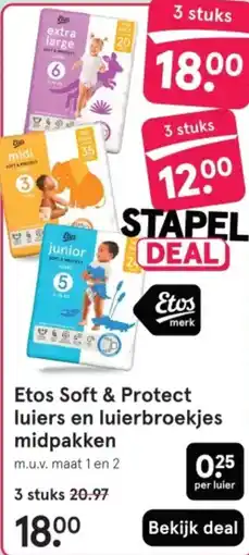 Etos Etos Soft & Protect luiers en luierbroekjes midpakken aanbieding