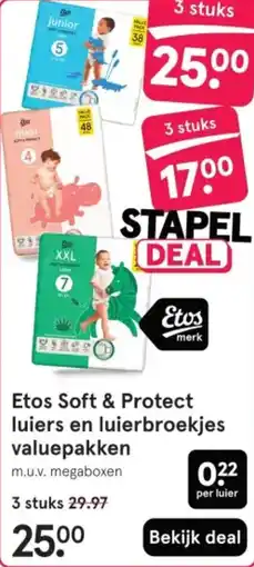 Etos Etos Soft & Protect luiers en luierbroekjes valuepakken aanbieding