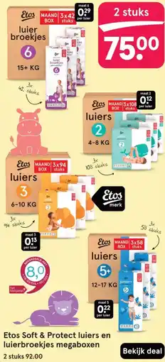 Etos Etos Soft & Protect luiers en luierbroekjes megaboxen aanbieding