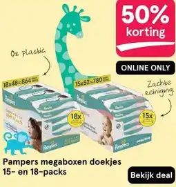 Etos Pampers megaboxen doekjes 15- en 18-packs aanbieding