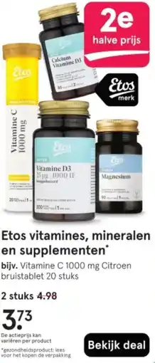Etos Etos vitamines, mineralen en supplementen aanbieding