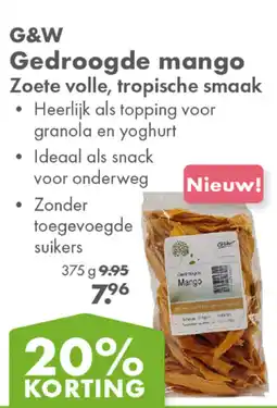 Gezond & Wel G&W Gedroogde mango aanbieding