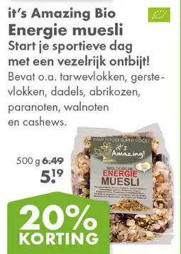 Gezond & Wel it’s Amazing Bio Energie muesli aanbieding