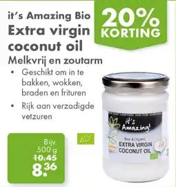 Gezond & Wel it’s Amazing Bio Extra virgin coconut oil aanbieding