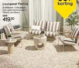 Leen Bakker Loungeset Palmas 2-zitsbank + 2 fauteuils aanbieding