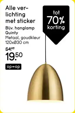 Leen Bakker Alle verlichting met sticker, bijv. hanglamp Quinty aanbieding