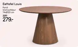 Leen Bakker Eettafel Louis Rond Walnootkleur aanbieding