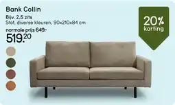 Leen Bakker Bank Collin bijv. 2,5 zits aanbieding