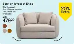 Leen Bakker Bank en loveseat Enzio Bijv. loveseat aanbieding