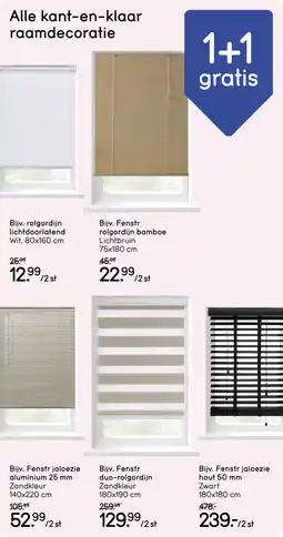 Leen Bakker Alle kant-en-klaar raamdecoratie 1+1 gratis aanbieding