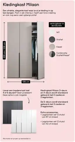 Leen Bakker Kledingkast Milaan aanbieding