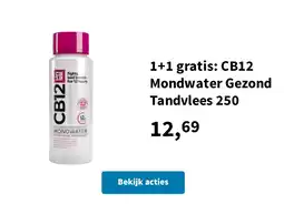 Plein.nl 1+1 gratis: CB12 Mondwater Gezond Tandvlees 250 aanbieding