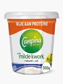 Flink Campina Volle milde kwark naturel 500g aanbieding