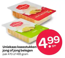 Spar Uniekaas kaasstukken jong of jong belegen aanbieding