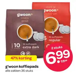 Spar G'woon koffiepads aanbieding