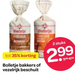 Spar Bolletje bakkers of vezelrijk beschuit aanbieding