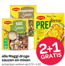 Spar Alle Maggi droge sauzen en mixen aanbieding