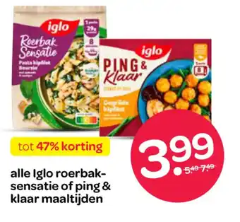 Alle Iglo roerbak sensatie of ping & klaar maaltijden